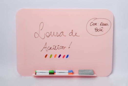 Lousa de Acrílico - Rosa Bebê