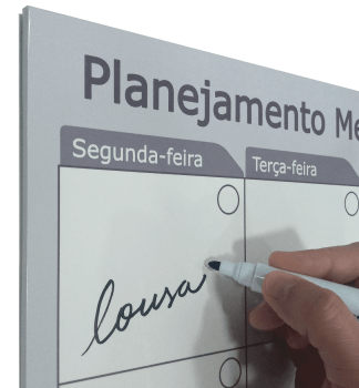 Quadro Planejamento Mensal - Lousa e Magnético + Kit Ímas